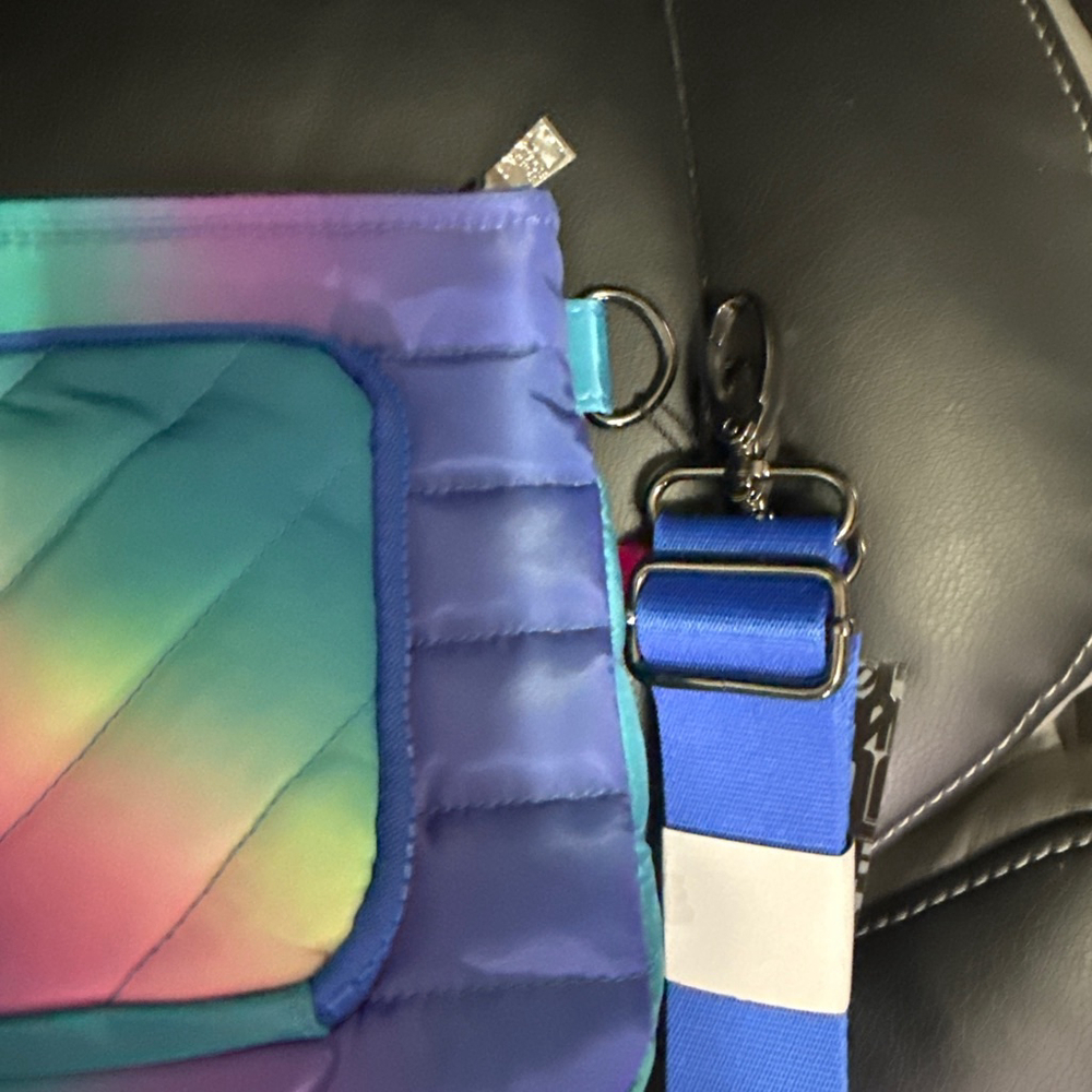 Think Royln Crossbody Bag Blue Lagoon Ombré w/RFID Protection & Pouch - Picture 6 of 10